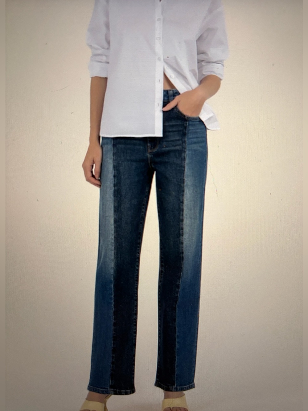 Kut from the Kloth Sienna Wide Leg Jeans Two Tone Size 4 - Picture 10 of 10